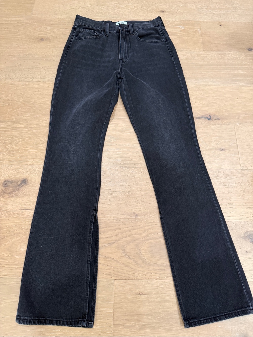 Pistola Split Hem Women's Black High-Rise Flared Jeans 26
